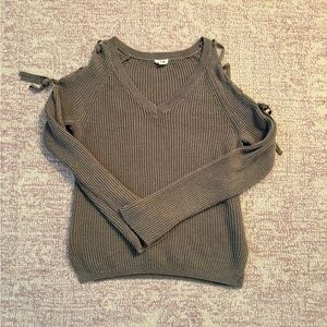 Taupe Cold Shoulder Sweater